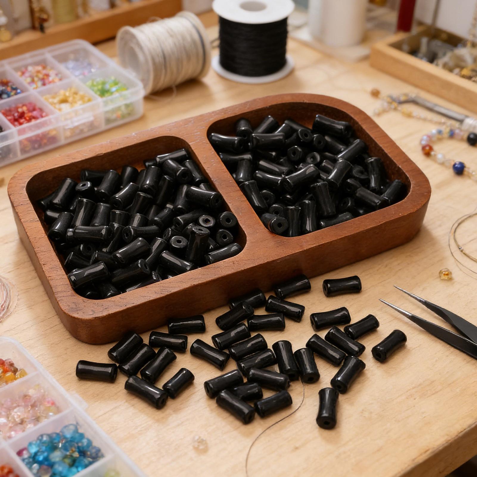 Jewelry Making Workshop For Kids - 50 قطعة من الخرز الزجاجي مقاس