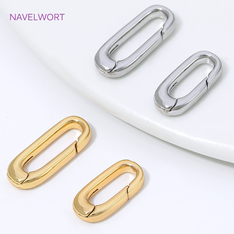Jewelry Making Articles - 1/2/4 قطع مشبك زنبركي بيضاوي مطلي