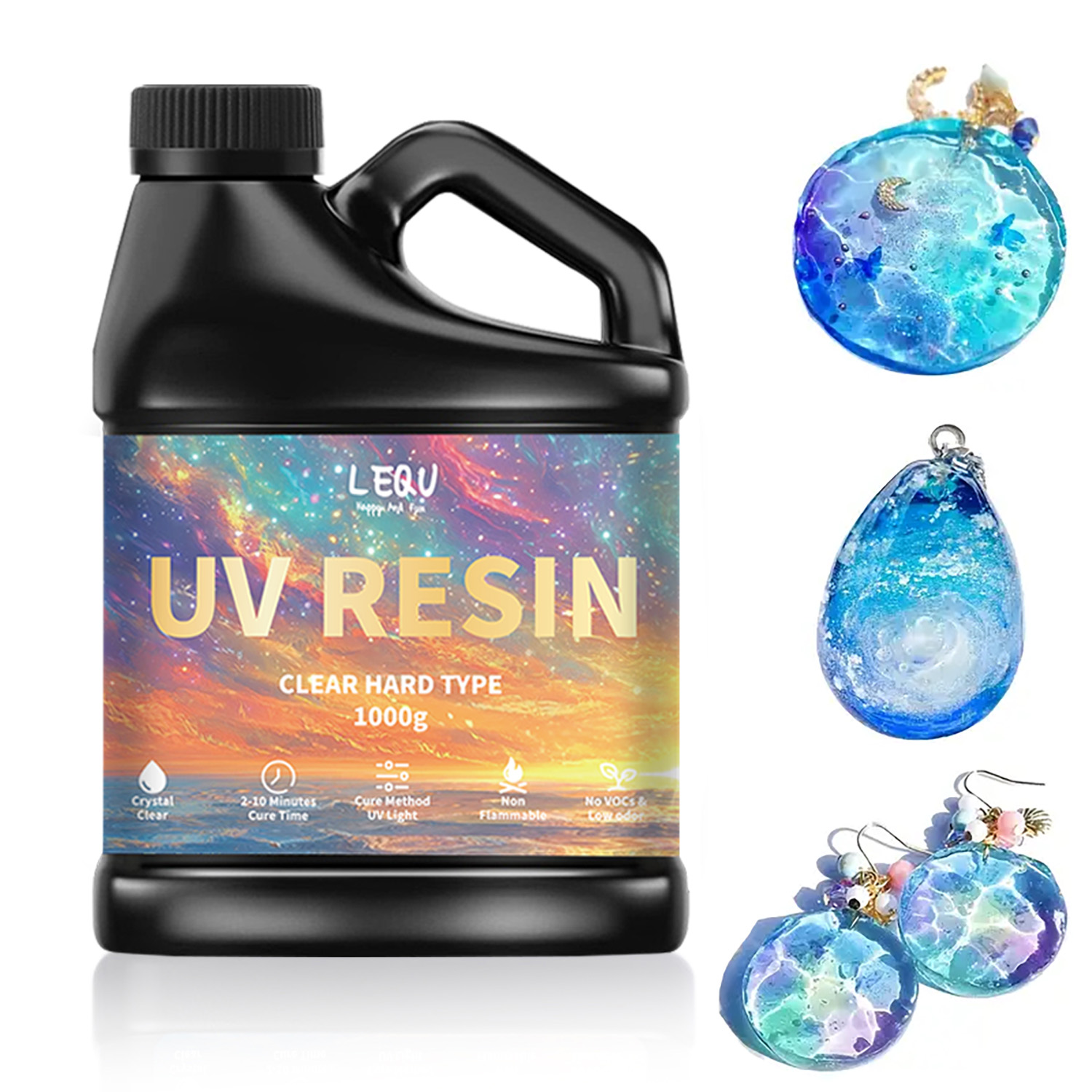 Jewelry Making Uv Resin Kit - 100/200/500/1000 جرام UV راتنجات الايبوكسي الغراء