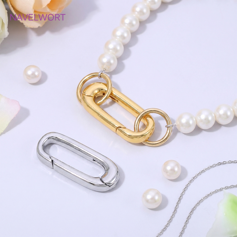 1/2/4 قطع مشبك زنبركي بيضاوي م - مراجعة Jewelry Making Articles وسعره