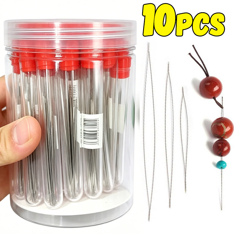 1-10 قطع إبر خرز بعين كبيرة قا - مراجعة Jewelry Making Tools وسعره