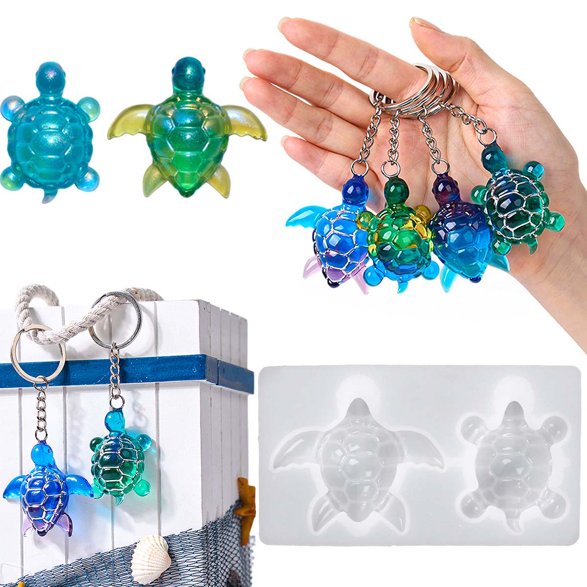 ثلاثية الأبعاد السلاحف البحرية - مراجعة Jewelry Making Uv Resin Kit وسعره