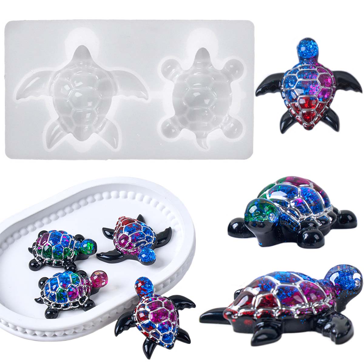 ثلاثية الأبعاد السلاحف البحرية - مراجعة Jewelry Making Uv Resin Kit وسعره